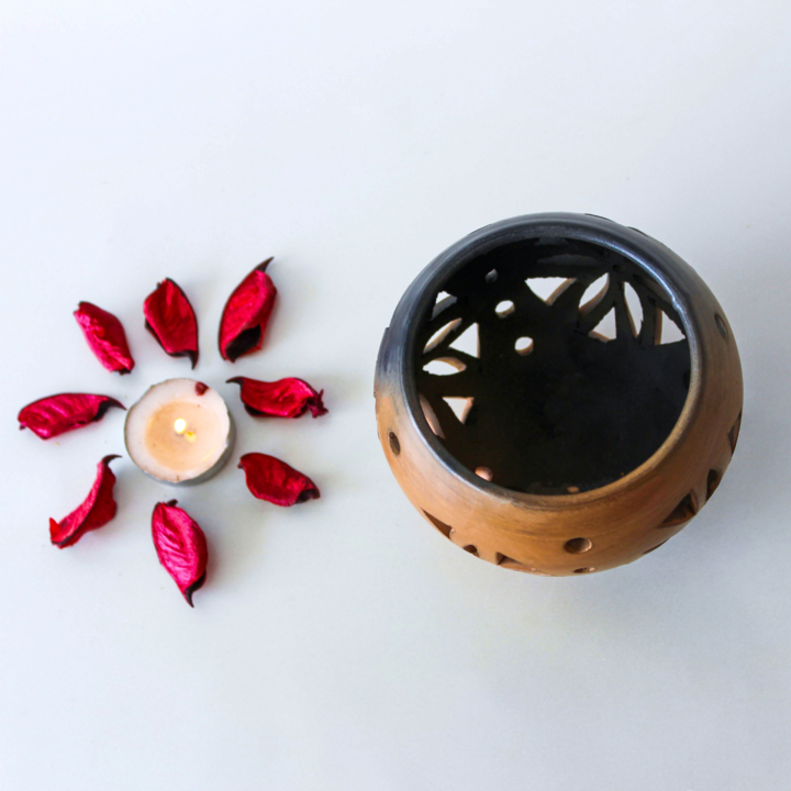 Tea Light Candle Holder - Double Baked - image 2